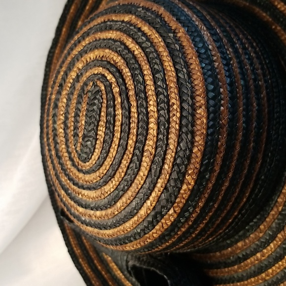 Straw Hat, Black and Brown, Like New, OS, $29 - Picture 6 of 9